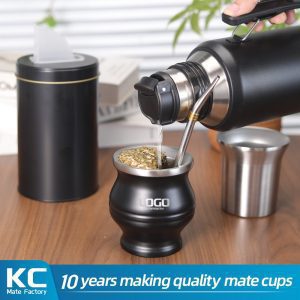 Alternative view of Customized Yerba Mate Kit Includes Metal Container Stainless Steel Insulated Bottle Straw Cup